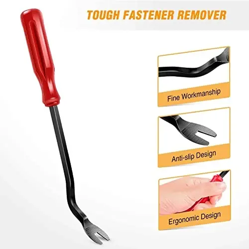 GOOACC 5 PCS Nylon Auto Trim Removal Tool Kit No-Scratch Removal Tool Kit for Car Panel & Audio Dashboard Dismantle Red - 4