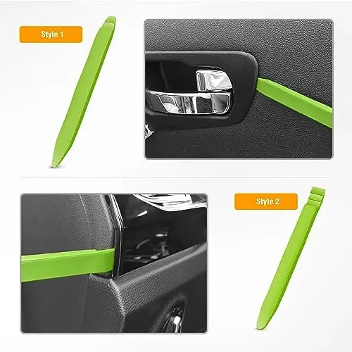 GOOACC 5PCS Auto Trim Removal Tool Kit No-Scratch Removal Tool Kit for Car Audio Dash Panel Window Molding Fastener Remover Tool Kit-Green - 4