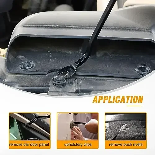 GOOACC 5PCS Auto Trim Removal Tool Kit No-Scratch Removal Tool Kit for Car Audio Dash Panel Window Molding Fastener Remover Tool Kit-Green - 7