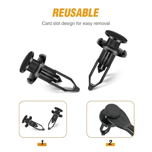 GOOACC 60PCS Rear Bumper Cover Push-Type Retainer Fender Wheel Housing U-Nut Indented Screw Bumper Cover Clip for Lexus Scion Toyota - 5