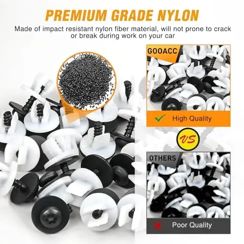 GOOACC 60Pcs Fender Liner Bumper Cover Splash Shield Hex Head Screw with Nylon U Nuts Kit for Fastening Front on Mazda 2, 5, 6, CX-5, CX-7 & CX-9 2014 – 2010 - 3