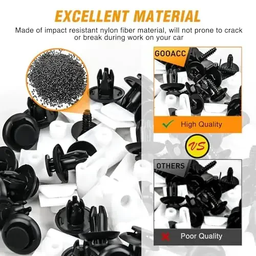 GOOACC 60Pcs Fender Liner Bumper Cover Splash Shield Hex Head Screw with Nylon U Nuts Push Bumper Fastener Rivet Clips for Fastening Front on Mazda 2, 5, 6, CX-5, CX-7 & CX-9 2014 – 2010 - 3