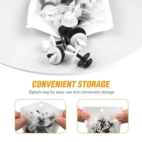 GOOACC 60Pcs Fender Liner Bumper Cover Splash Shield Olti burchakli başlı vida, neylon U gaykalari to'plami Mazda 2, 5, 6, CX-5, CX-7 & CX-9 2014 - 2010 modellari uchun old qismini mahkamlash uchun - 4