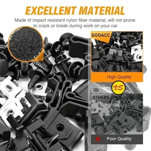 GOOACC 60PCS Orqa Bamper Qopqog'i Push-Type Retainer Fender G'ildirak Uyasi U-Nut Indented Screw Bamper Qopqog'i Lexus Scion Toyota uchun Klip - 1