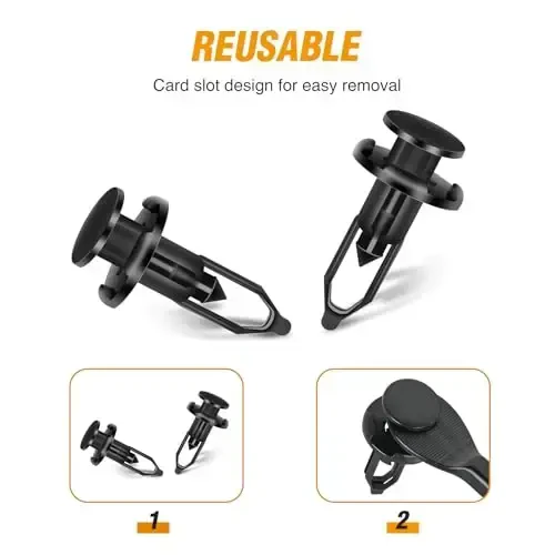 GOOACC 60PCS Rear Bumper Cover Push-Type Retainer Fender Wheel Housing U-Nut Indented Screw Bumper Cover Clip for Lexus Scion Toyota - 6