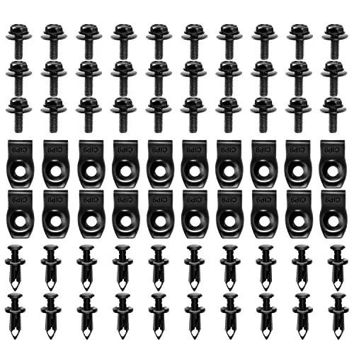 GOOACC 70PCS Engine Under Cover Splash Shield Guard Body Bolts Bumper Fender Liner Push Retainer Fastener Rivet Clips, Nylon 