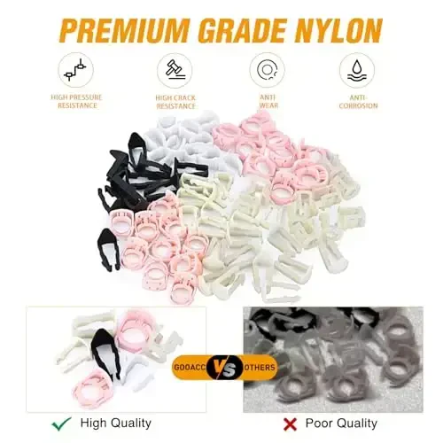 GOOACC 70Pcs Fuel Line Retaining Clips Assortment Kit 3/8