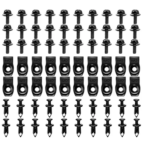 GOOACC 70PCS Engine Under Cover Splash Shield Guard Body Bolts Bumper Fender Liner Push Retainer Fastener Rivet Clips, Nylon - 1