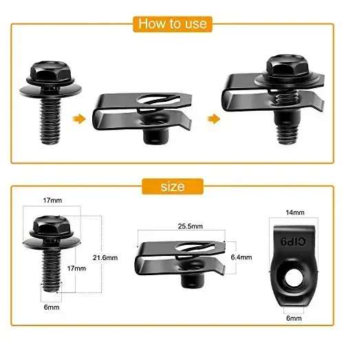 GOOACC 70PCS Engine Under Cover Splash Shield Guard Body Bolts Bumper Fender Liner Push Retainer Fastener Rivet Clips, Nylon - 2