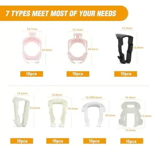 GOOACC 70Pcs Fuel Line Retaining Clips Assortment Kit 3/8