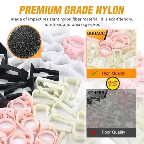 GOOACC 70Pcs Fuel Line Retaining Clips Assortment Kit 3/8