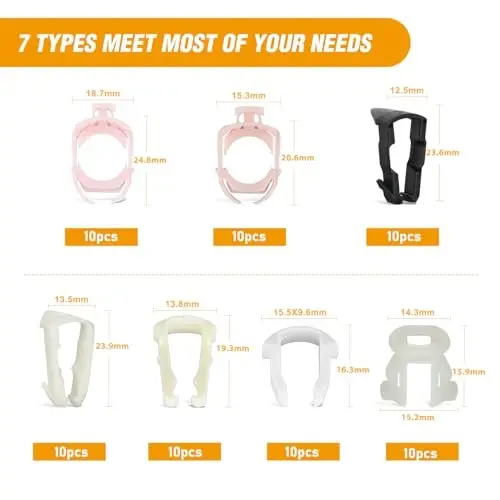 GOOACC 70Pcs Yoqilg'i liniyasini ushlab turuvchi qisqichlar to'plami 3/8