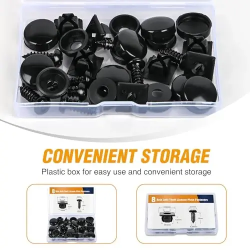 GOOACC 8 Sets Anti-Theft Stainless Steel License Plate Screw Kit with Anti-Rust Stainless Steel Mounting Hardware and Nylon Fastener Nuts for Securing License Plates Frames on Cars, Trucks, SUVs - 4