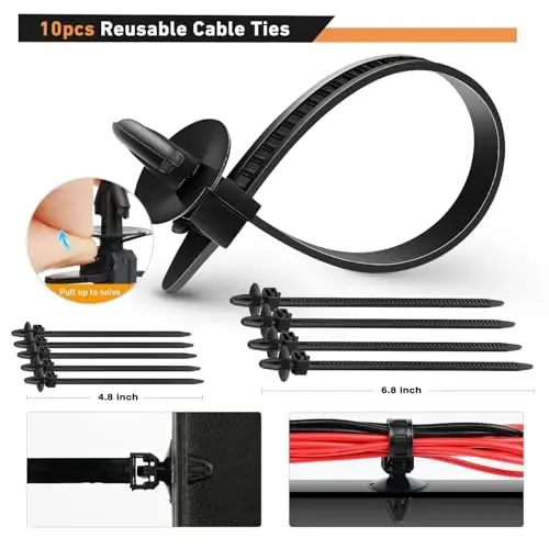 GOOACC 855Pcs Car Push Retainer Clips & Auto Fasteners Assortment -16 Most Popular Sizes Nylon Bumper Fender Rivets with Cable Ties and Fasteners Remover Fits for Toyota GM Ford Honda Acura Chrysler - 5
