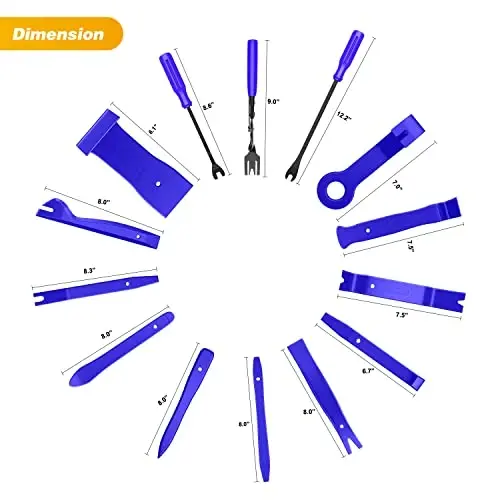 GOOACC 88Pcs Auto Trim Removal Tool and Push Pin Retainer Clip Set | Fastener Terminal Remover Tool Adhesive Cable Clips Pry Kit Car Panel Radio Removal Auto Clip Pliers 