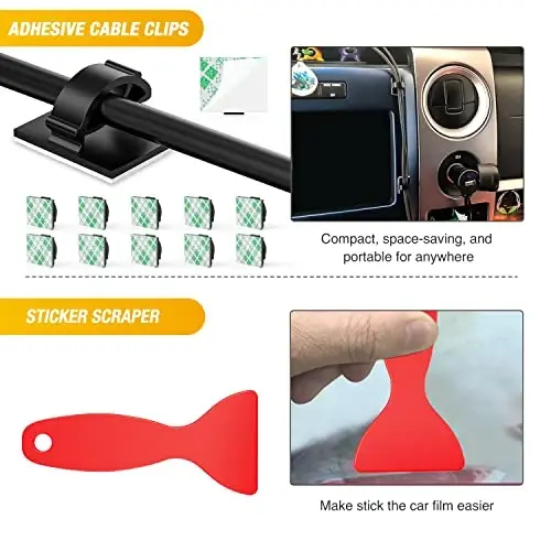 GOOACC 88Pcs Trim Removal Tool, Auto Push Pin Bumper Retainer Clip Set Fastener Terminal Remover Tool Adhesive Cable Clips Removal Kit Car Panel Radio Removal Auto Clip Pliers - 5