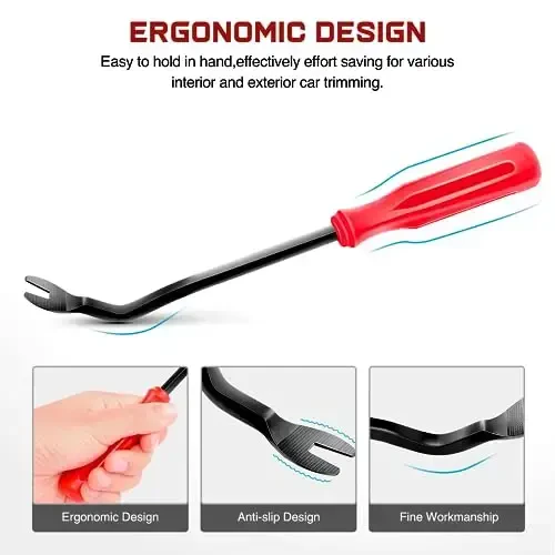 GOOACC 88Pcs Trim Removal Tool, Auto Push Pin Bumper Retainer Clip Set Fastener Terminal Remover Tool Adhesive Cable Clips Removal Kit Car Panel Radio Removal Auto Clip Pliers, Black - 6