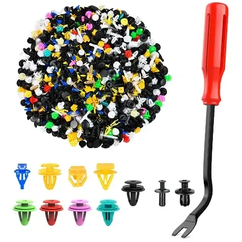 GOOACC 88Pcs Trim Removal Tool, Auto Push Pin Bumper Retainer Clip Set Fastener Terminal Remover Tool Adhesive Cable Clips Removal Kit Car Panel Radio Removal Auto Clip Pliers, Black - 1