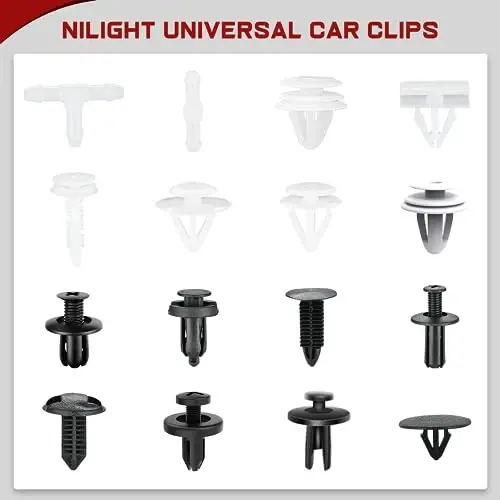 GOOACC 88Pcs Trim Removal Tool, Auto Push Pin Bumper Retainer Clip Set Fastener Terminal Remover Tool Adhesive Cable Clips Removal Kit Car Panel Radio Removal Auto Clip Pliers, Black - 3