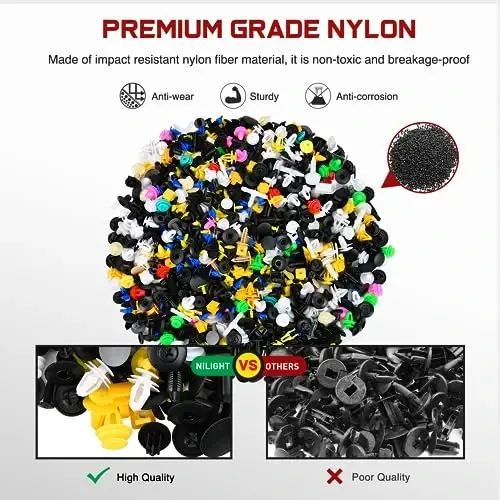 GOOACC 1001PCS Universal Car Clips Mixed Auto Bumper Fender Trim Door Panel Shield Engine Cover Retainer Rivet Push Clips with fastener remover for GM Ford Chrysler Toyota Lexus Honda Acura Dodge Jeep - 4