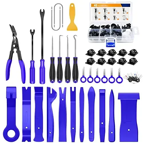GOOACC 88Pcs Trim Removal Tool, Auto Push Pin Bumper Retainer Clip Set Fastener Terminal Remover Tool Adhesive Cable Clips Removal Kit Car Panel Radio Removal Auto Clip Pliers - 1