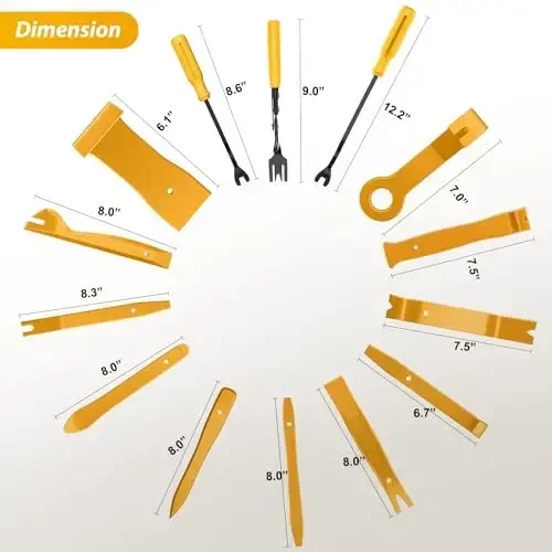 GOOACC 88Pcs Trim Removal Tool, Auto Push Pin Bumper Retainer Clip Set Fastener Terminal Remover Tool Adhesive Cable Clips Removal Kit Car Panel Radio Removal Auto Clip Pliers, Yellow - 2