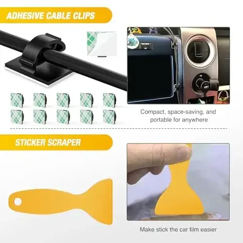 GOOACC 88Pcs Trim Removal Tool, Auto Push Pin Bumper Retainer Clip Set Fastener Terminal Remover Tool Adhesive Cable Clips Removal Kit Car Panel Radio Removal Auto Clip Pliers, Yellow - 6