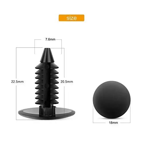 GOOACC GRC-18 100PCS 7mm 8mm 10mm Nylon Push Expansion Screws Replacement Kit,Bumper Fastener Rivet Clips GM 21030249 Ford N807389S - 3