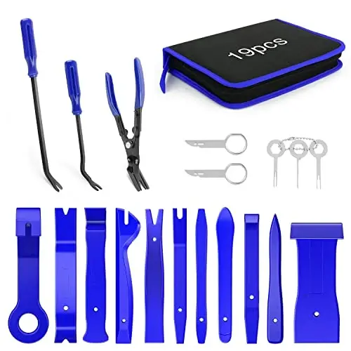 GOOACC - GRC-49 19Pcs Trim Removal Tool Set & Clip Plier Upholstery Remover Nylon Car Panel Removal Set with Portable Storage Bag 