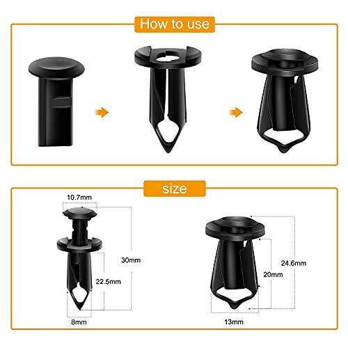 GOOACC GRC-70 35PCS Engine Under Cover Splash Shield Guard Body Bolts Bumper Fender Liner Push Retainer Fastener Rivet Clips , black - 3