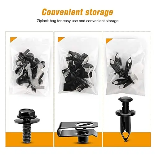 GOOACC GRC-70 35PCS Engine Under Cover Splash Shield Guard Body Bolts Bumper Fender Liner Push Retainer Fastener Rivet Clips , black - 5
