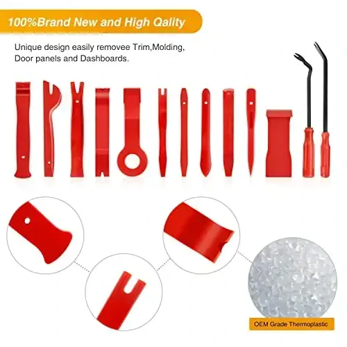 GOOACC Nylon Bumper Fastener Rivet Clips Car Clip Panel Audio Video Dashboard Dismantle Kits Installer Removal Tool (13PCS Trim Removal Tool Set) - 4
