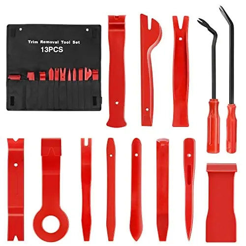 GOOACC Nylon Bumper Fastener Rivet Clips Car Clip Panel Audio Video Dashboard Dismantle Kits Installer Removal Tool (13PCS Trim Removal Tool Set) - 1