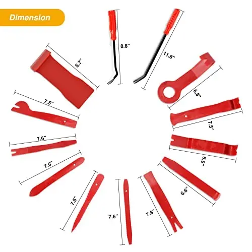 GOOACC Nylon Bumper Fastener Rivet Clips Car Clip Panel Audio Video Dashboard Dismantle Kits Installer Removal Tool (13PCS Trim Removal Tool Set) - 2