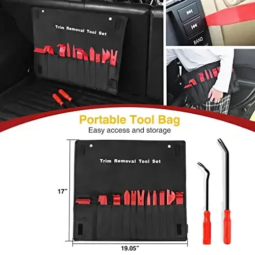 GOOACC Nylon Bumper Fastener Rivet Clips Car Clip Panel Audio Video Dashboard Dismantle Kits Installer Removal Tool (13PCS Trim Removal Tool Set) - 6