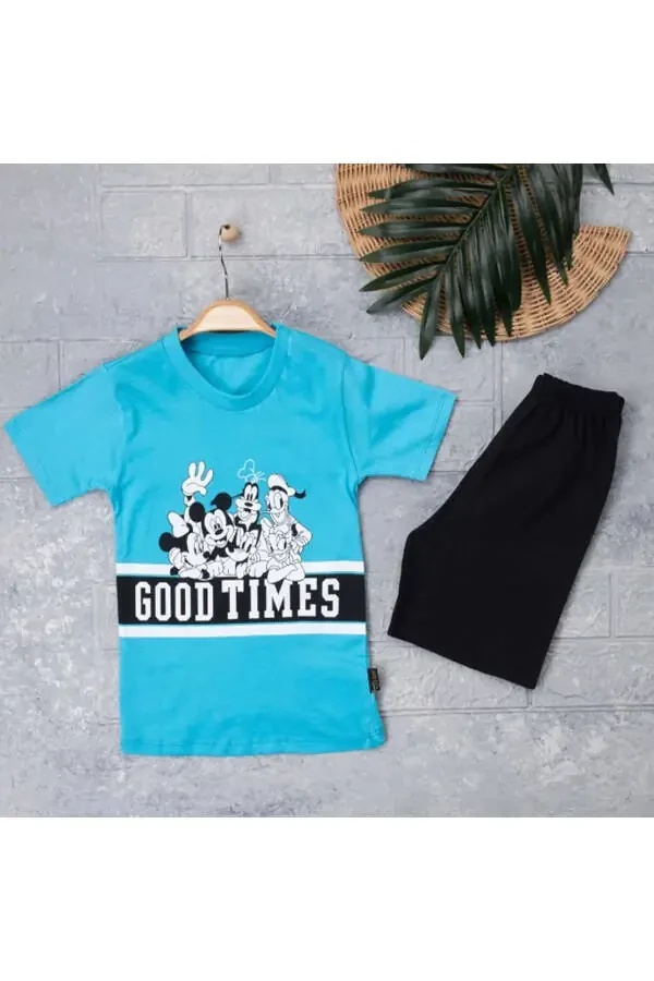 Good Times Printed Boys Summer Suit - 1