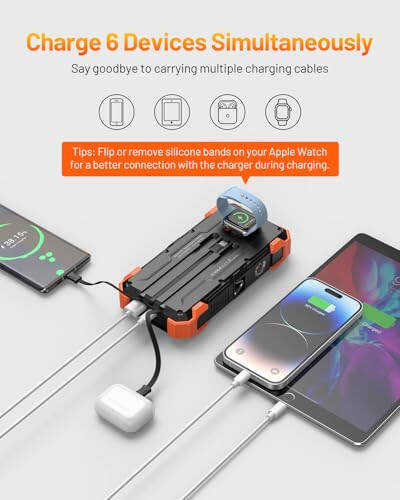 GOODaaa Güneş Enerjili Power Bank Plus 42800mAh Güneş Şarj Cihazı Kablosuz Şarj Cihazı - 4