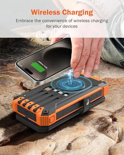 GOODaaa Solar Charger with Five Solar Panels Plus 36000mAh Solar Power Bank Wireless Charger - 4