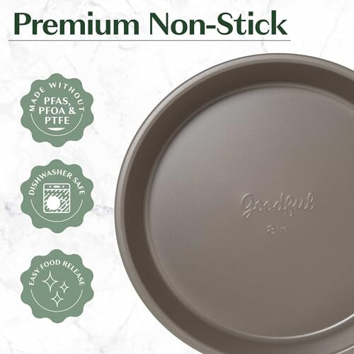 Goodful All-In-One Nonstick Bakeware Set, Stackable and Space Saving Design includes Round and Square Pans, Muffin Pans, Cookie Sheet and Roaster, Dishwasher Safe, 8-Piece, Graphite - 3