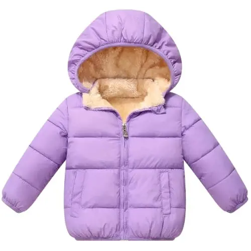 GOODKIDS Baby Girls Boys' Winter Fleece Jackets with Hooded Toddler Warm Lined Coat Outer Clothing 1-6 Years - 1