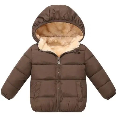 GOODKIDS Baby Girls Boys' Winter Fleece Jackets with Hooded Toddler Warm Lined Coat Outer Clothing 1-6 Years - 1