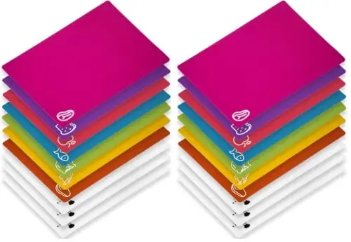 Goodluck 10 Pieces Flexible Cutting Boards, BPA Free Plastic Cutting Boards for Kitchen, Non Slip Cutting Mat for Meat and Vegetables (Pack of 2) - GOODLUCK