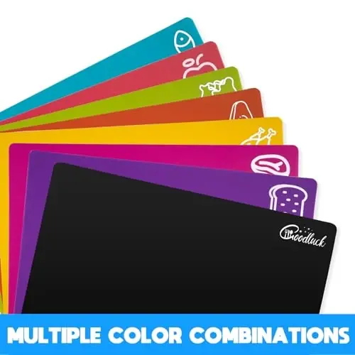 GoodLuck 10 Pieces Flexible Cutting Boards with Hanging Hole, BPA Free Plastic Cutting Boards for Kitchen, Non Slip Cutting Mat for Meat and Vegetables - 3