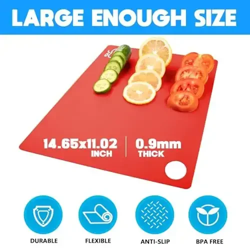 GoodLuck 5 Pieces Flexible Cutting Boards with Hanging Hole, BPA Free Plastic Cutting Boards for Kitchen, Non Slip Cutting Mat for Meat and Vegetables - 2