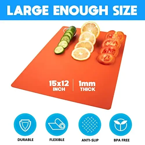 Goodluck 7 Pieces Flexible Cutting Boards, BPA Free Plastic Cutting Boards for Kitchen, Non Slip Cutting Mat for Meat and Vegetables - 2