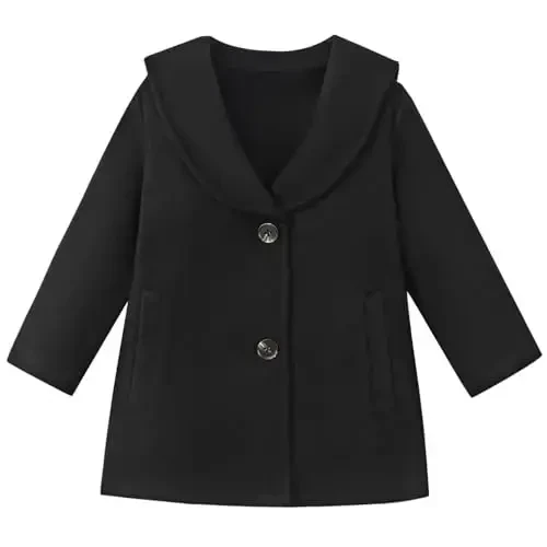 Goodplayer Baby Boy Girl Coat Toddler Pea Coat Fall Winter Jacket Outerwear for Baby Buttons Coat Clothes - Goodplayer