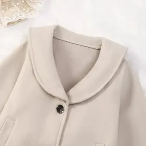 Goodplayer Baby Boy Girl Coat Toddler Pea Coat Fall Winter Jacket Outerwear for Baby Buttons Coat Clothes - 3