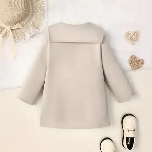 Goodplayer Baby Boy Girl Coat Toddler Pea Coat Fall Winter Jacket Outerwear for Baby Buttons Coat Clothes - 7