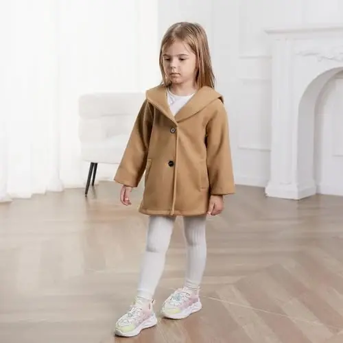 Goodplayer Baby Boy Girl Coat Toddler Pea Coat Fall Winter Jacket Outerwear for Baby Buttons Coat Clothes - 2