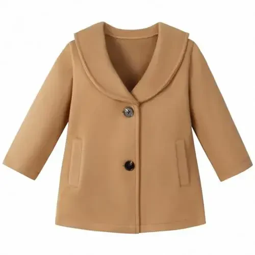 Goodplayer Baby Boy Girl Coat Toddler Pea Coat Fall Winter Jacket Outerwear for Baby Buttons Coat Clothes - GOODPLAYER